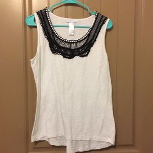Thin cotton tank with black design